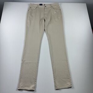 JOHNNIE-O Terry Casual 5 Pocket Pants Jeans Men's 32x34 Stretch Stone Beige $178